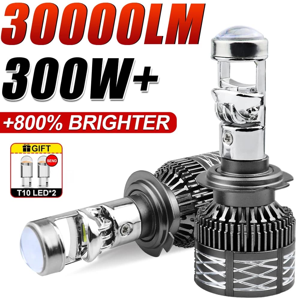 H4 H7 H11 Lampadina per obiettivo per proiettore a LED HB3 9005 9006 HB4 Faro per auto Canbus Ad alta potenza 6000K Auto/Moto Mini Auto Fendinebbia 12V LHD