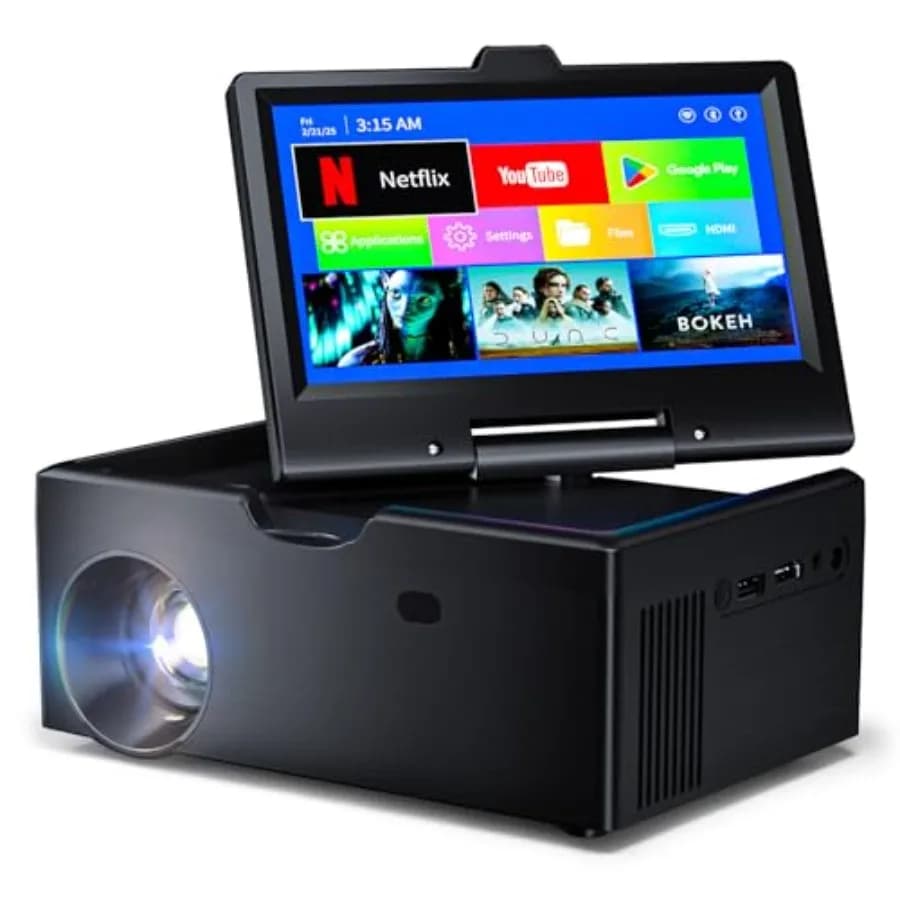 Mini Smart TV da 7 Pollici con Touchscreen per Cucina, Camper e Uso Esterno, Supporta WiFi, Bluetooth, USB, HDMI, SD, App Integrate, Nero