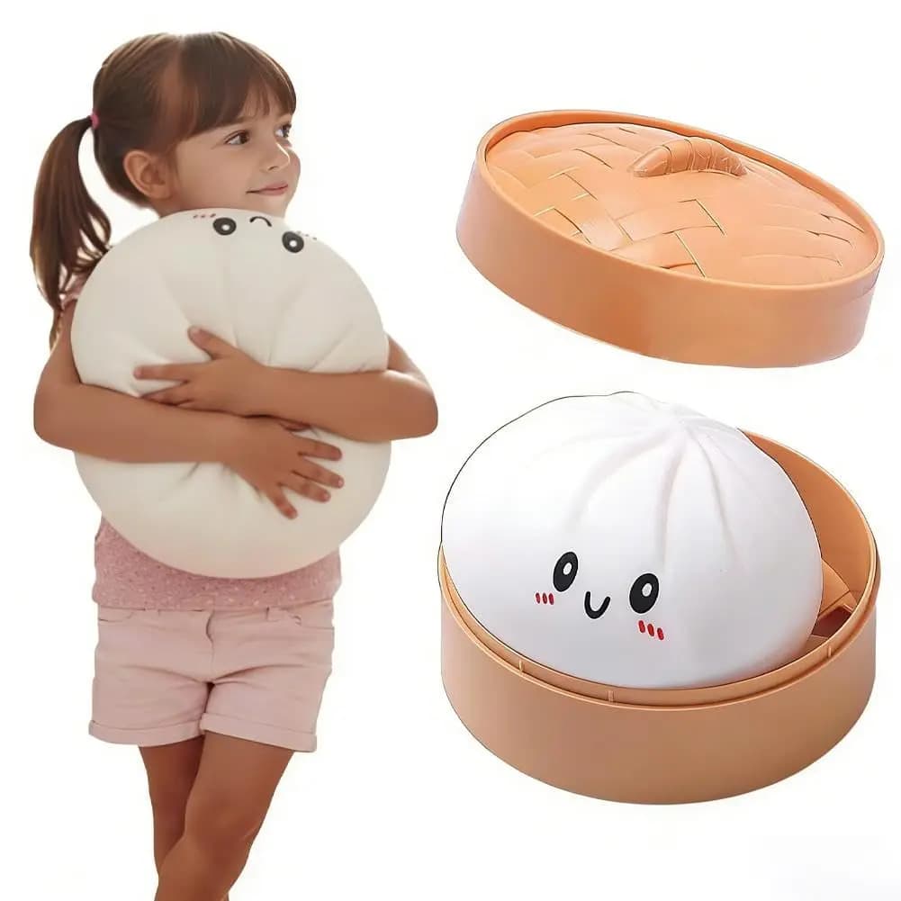 Giant Dumpling Squishy Toy Jumbo 11 Inch Stress Relief Ball for Anxiety & Sensory Play Large Plush Pillow for Adults No Steamer