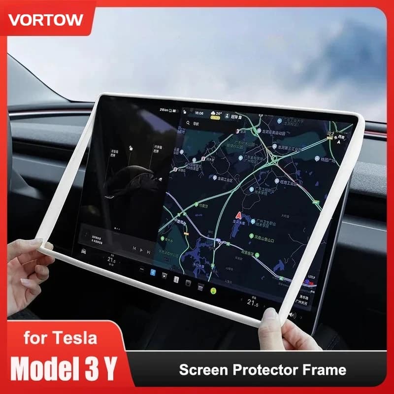 Per Tesla Modello 3 Highland 2024 Modello Y juniper 2026 Telaio protettivo per schermo in silicone Display Protezione per bordi Controllo centrale