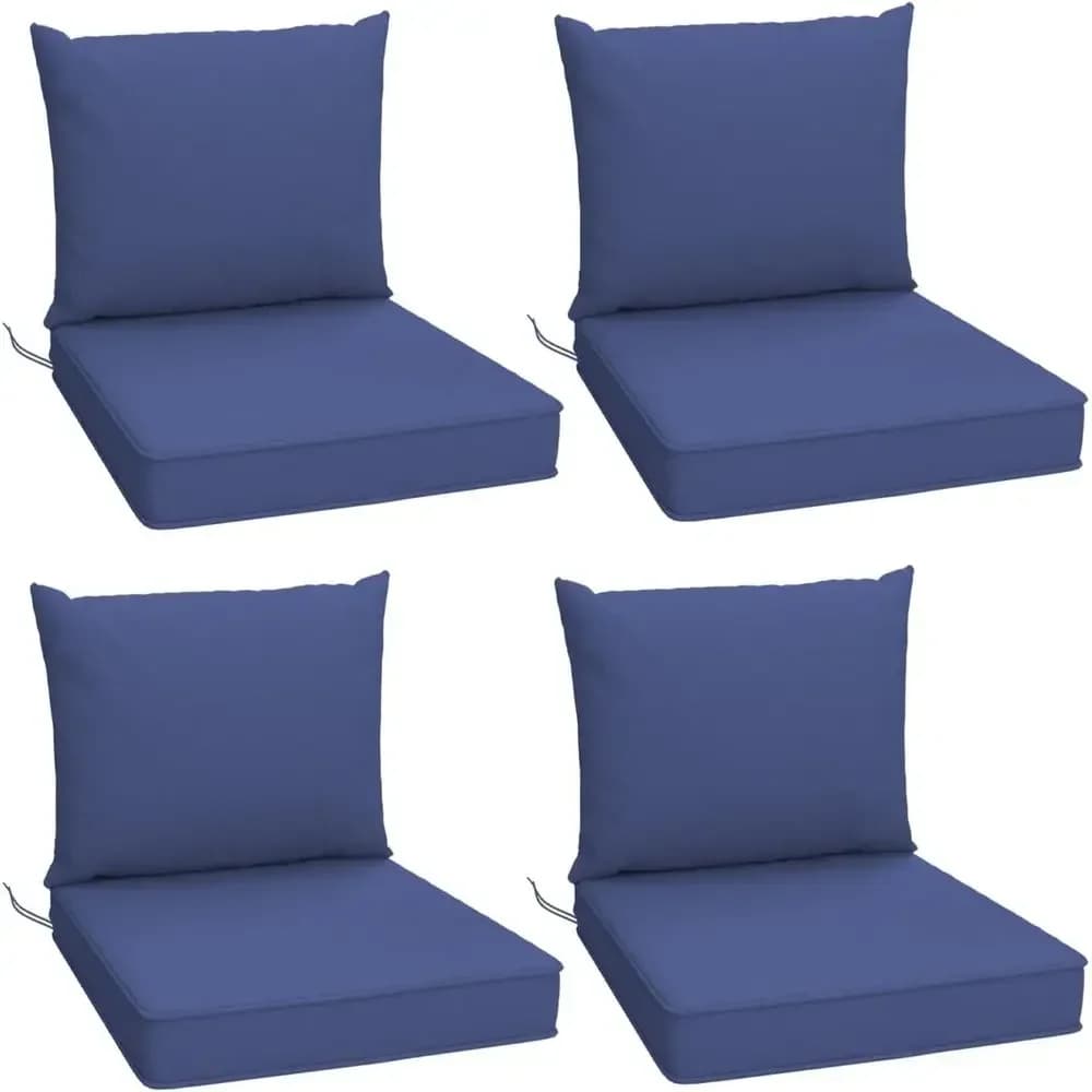 Set of 4 Outdoor Patio Chair Cushions, 24 x 24, Waterproof Covers, Navy Blue