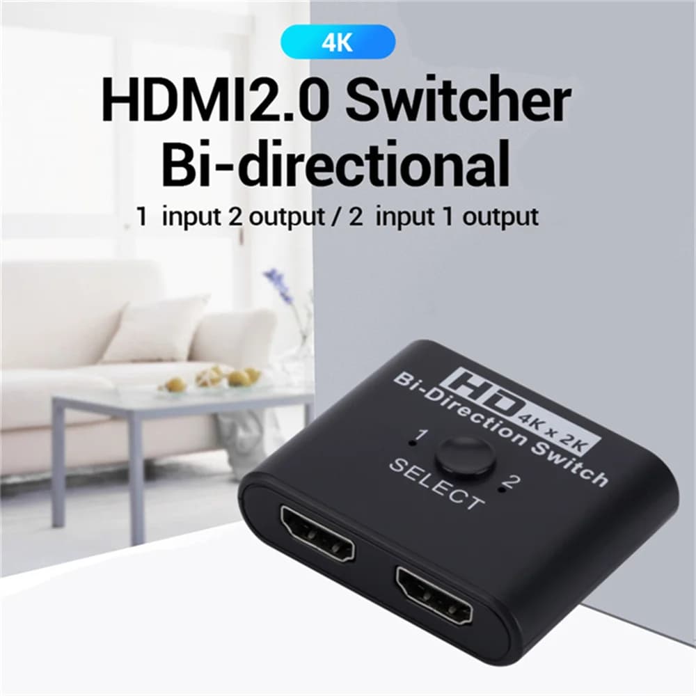 Switch HDMI 4K 60Hz 2 Porte 1 Ingresso 2 Uscite/2 Ingressi 1 Uscita Splitter Video per Laptop PC Xbox PS3/4/5 TV Box per Monitor TV Proiettore Adattatore