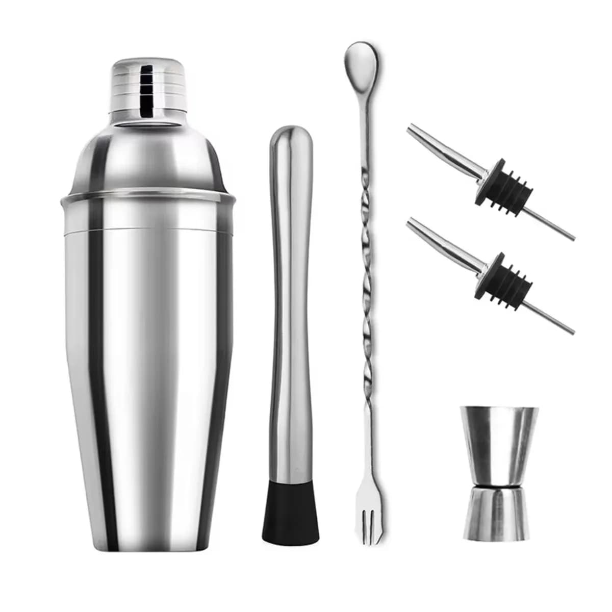 Stainless Steel Bartender Kit 1/6 Pcs 750ml Home Cocktail Shaker Martini Drink Mixer Set Bartending Kit Bar Tools Accessories