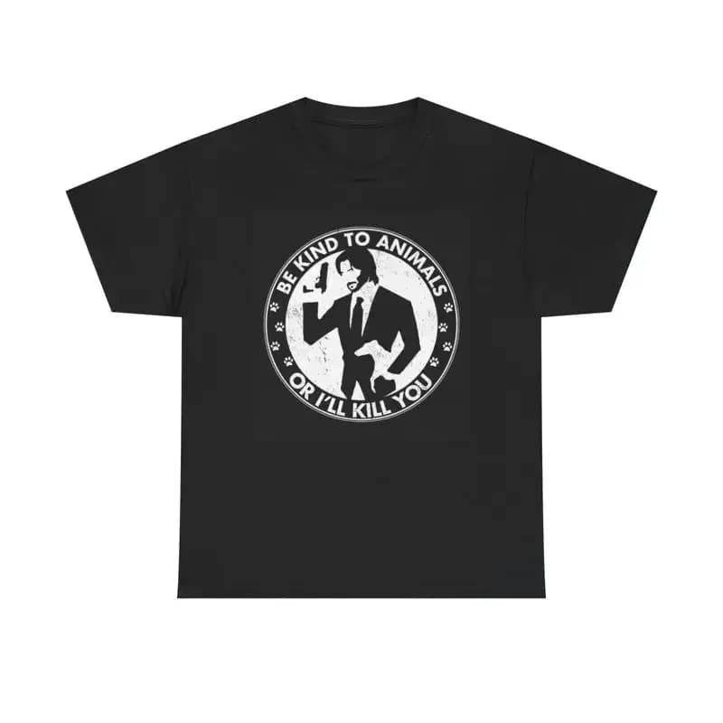 Maglietta John Wick Be Kind To Animals in cotone pesante
