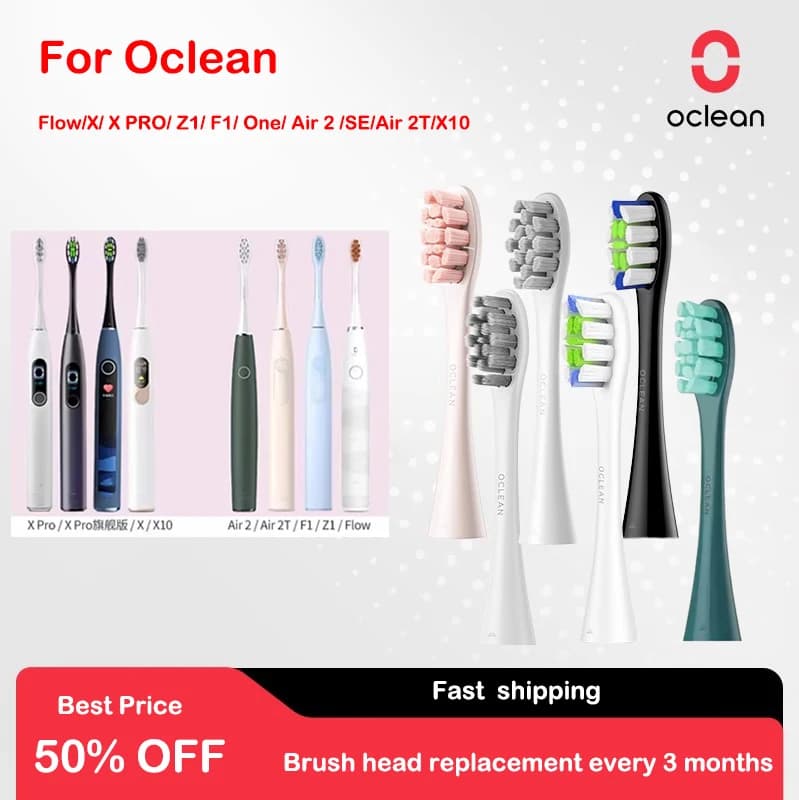 Replacement heads for electric toothbrush Oclean X/ X PRO/ Z1/ F1/ One/ Air 2 DuPont Ugelli with original bristles
