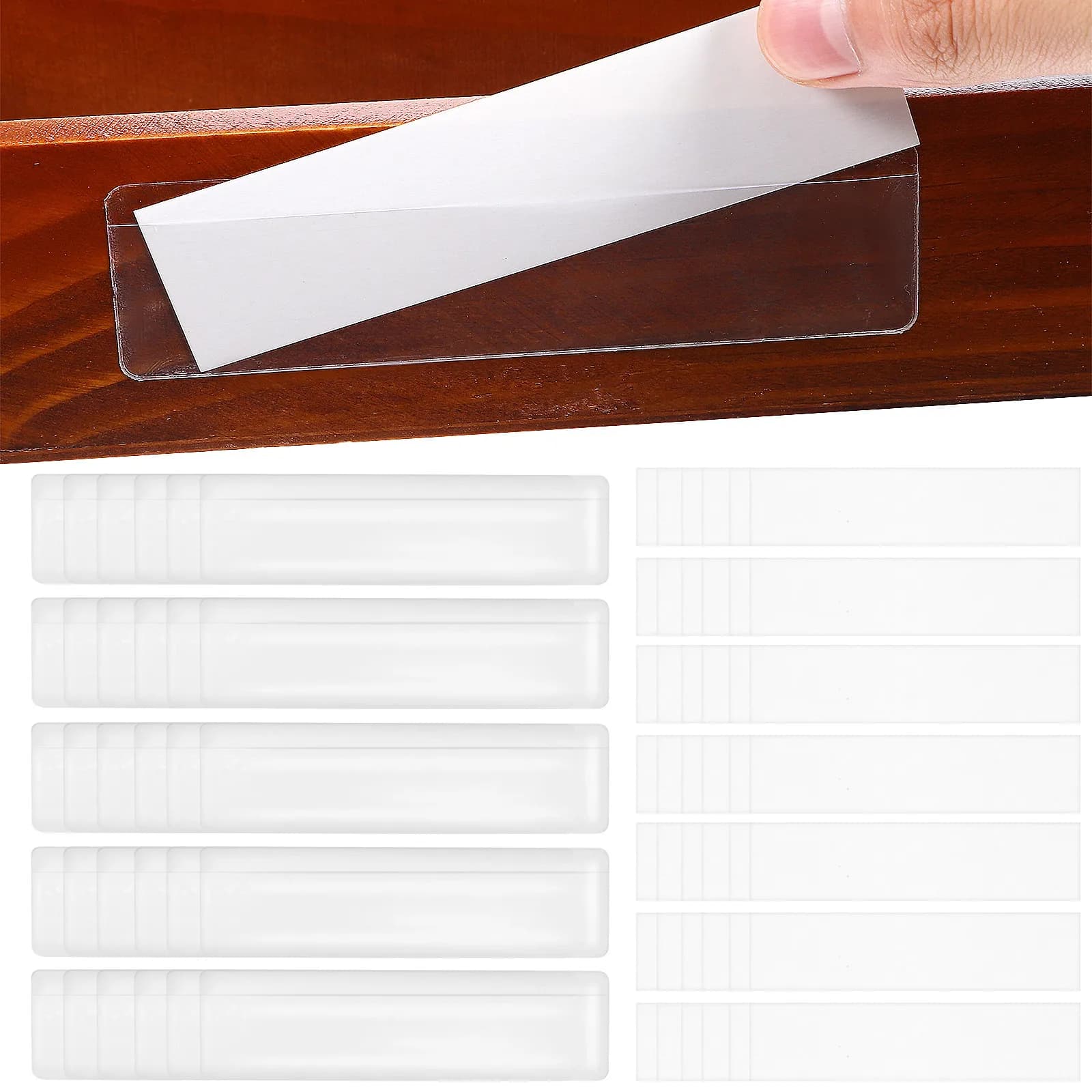 50 Pcs Name Reusable Sticker Labels Shelves Shelf Adhesive Pockets Basket Holders