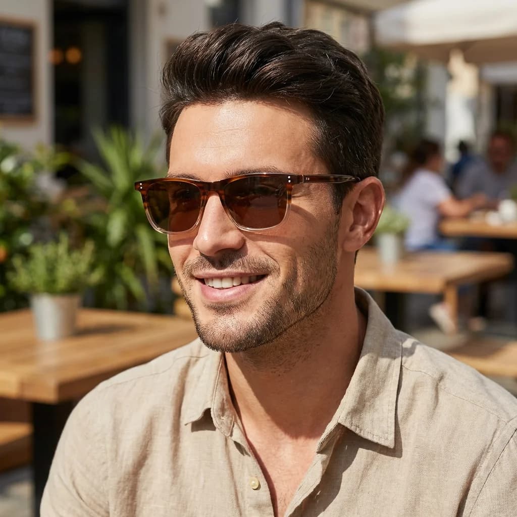 ZENOTTIC Occhiali da sole quadrati in acetato UV400 con prescrizione medica per uomo Occhiali da sole ottici progressivi per miopia per la guida