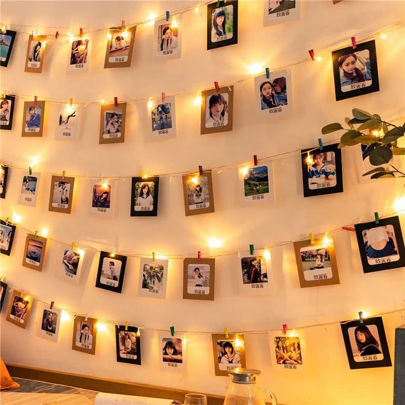 2M/5M/10M LED Photo Clip Luci Stringa Lucine Contenitore di batteria Ghirlanda Camera da letto Casa Festa Foto Parete Matrimonio Decorazioni natalizie