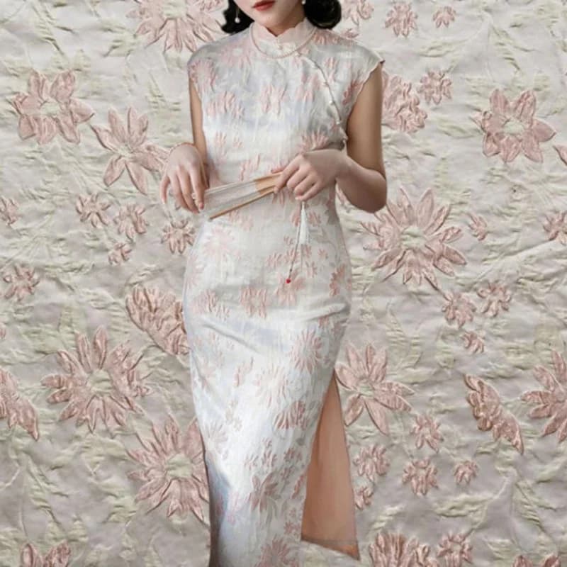 Jacquard Brocade Fabric Spring Autumn Fashion Improved Cheongsam Dress Hanfu Yarn-dyed Fabrics Cloth by the Meter