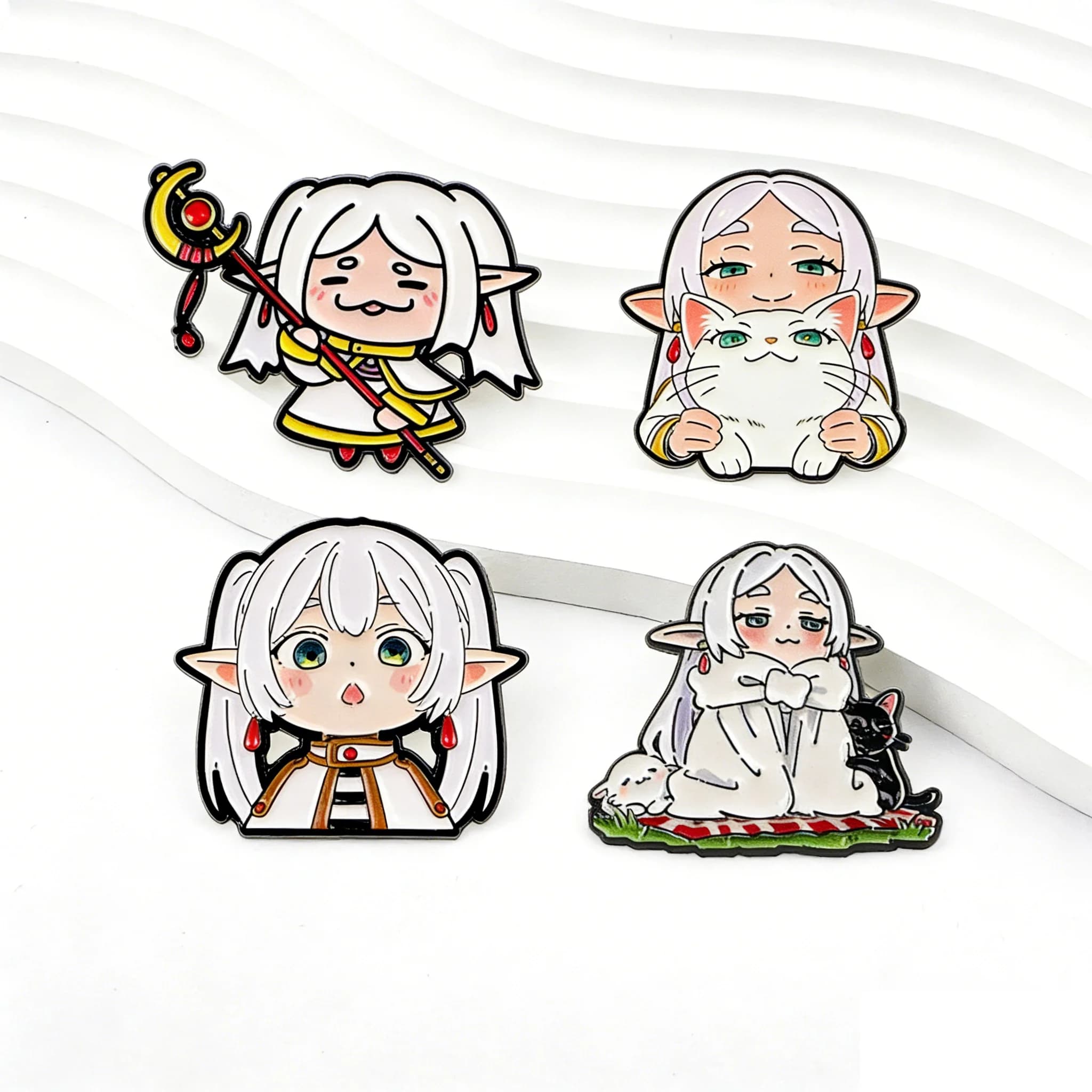 Cat-shaped enameled pins, anime badges for girls, backpack pins, jackets, bags decorations, collector's gifts for fans