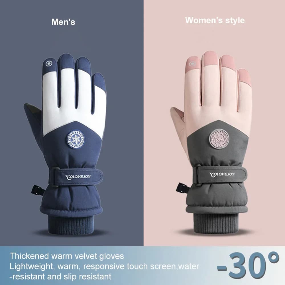 Guanti Invernali Impermeabili in Pelle PU, Antiscivolo, Touch Screen, per Sci, Snowboard, Moto, Ciclismo, Guanti Termici in Pile