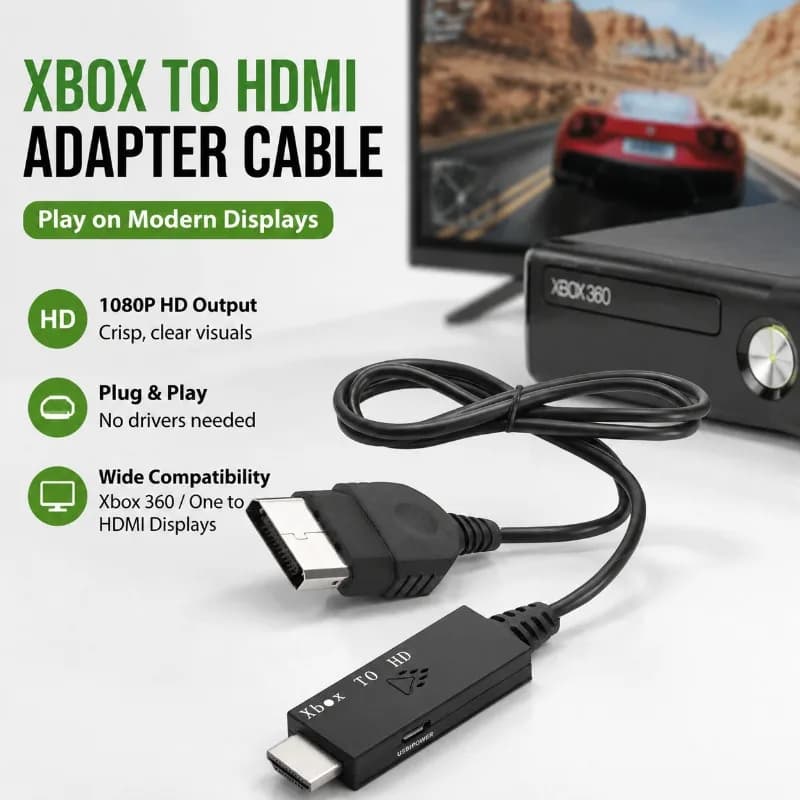 XBOX To HDMI Converter Cable 1080P Game Console Video Transmission Cord HD Signal Adapter Wire Stable Image Output Old Game Host
