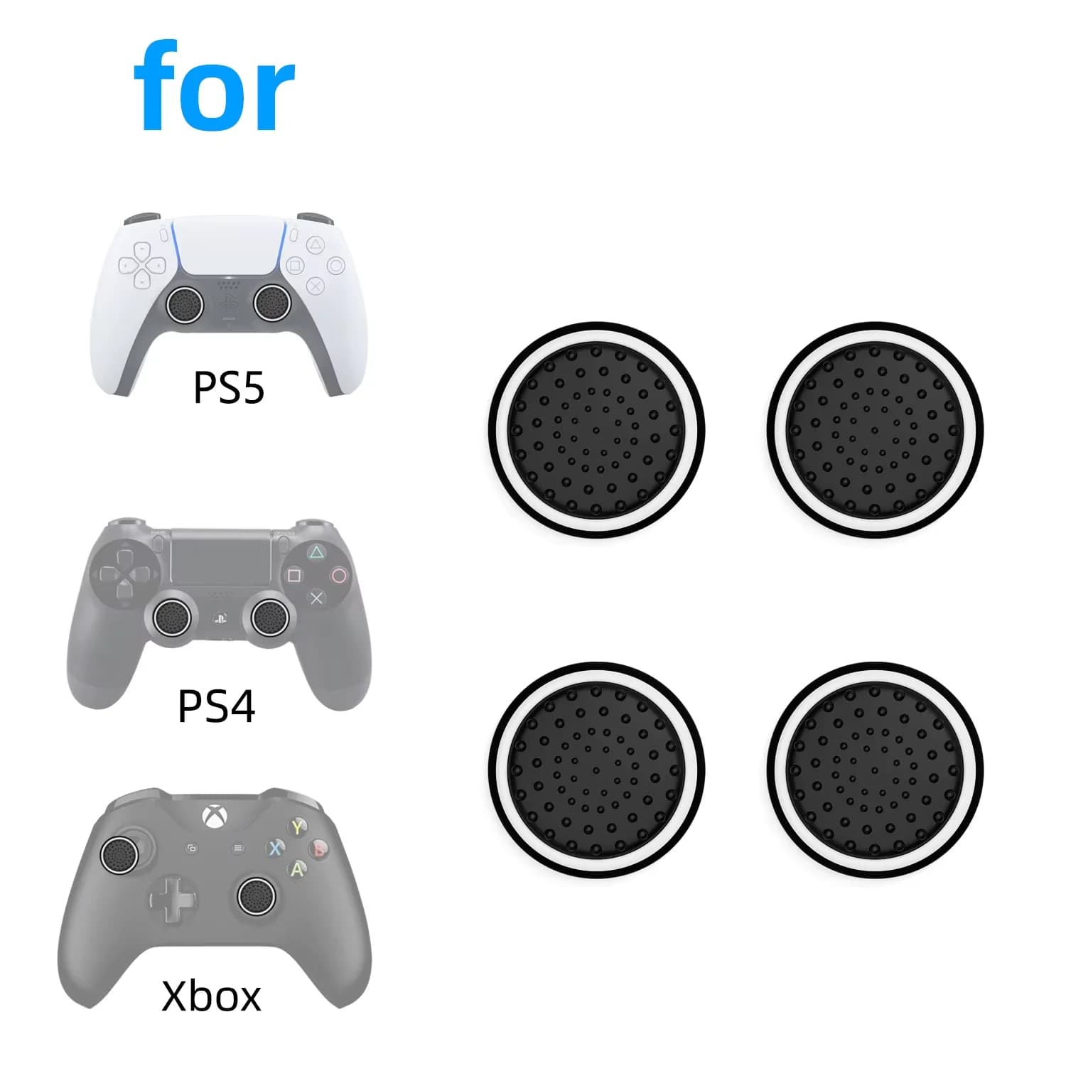 Set da 4 Copri-Stick in Silicone per PS5/PS4/PS3/Switch2, Accessori per Steam Deck/Xbox One/Xbox 360