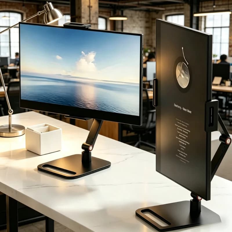 Adjustable Clamp Monitor Stand, Expandable Portable Holder for Laptop, Phone, Gaming Desktop & Vertical Screen Display Use