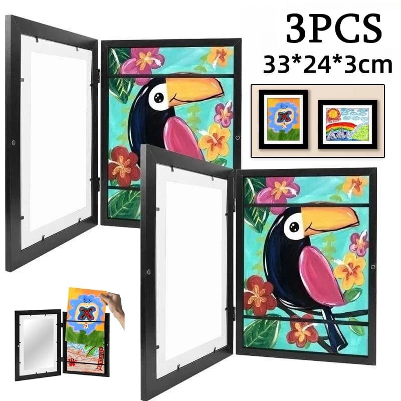1/2/3PCS cornici artistiche per bambini apertura frontale magnetica per Poster foto disegno dipinti immagini immagini artistiche per bambini cornici per Display