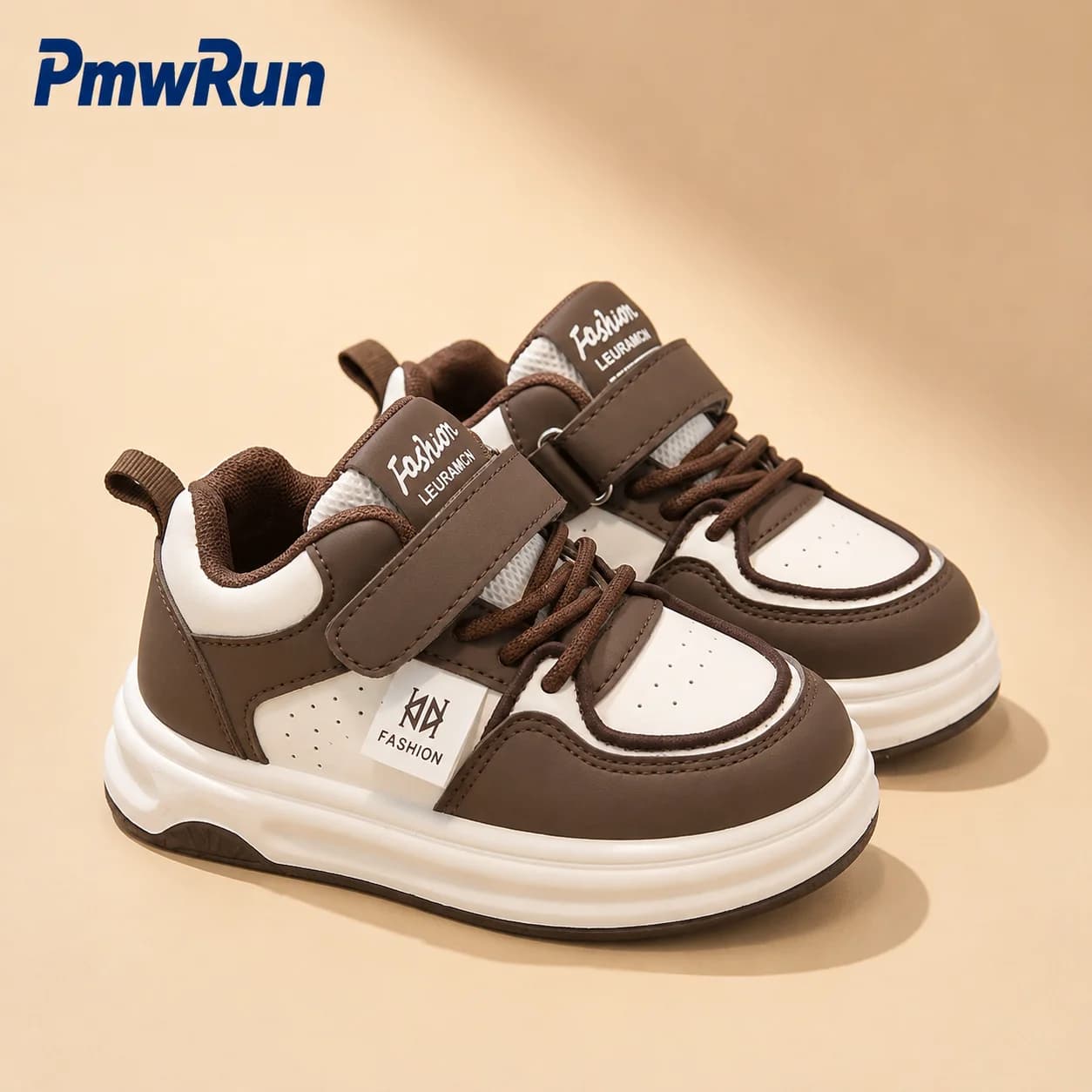 PU Leather Sport Shoes For Children Ergonomics Anti-slippery Kid's Sneakers Waterproof Outdoor Boy's Girl's Running Footwear