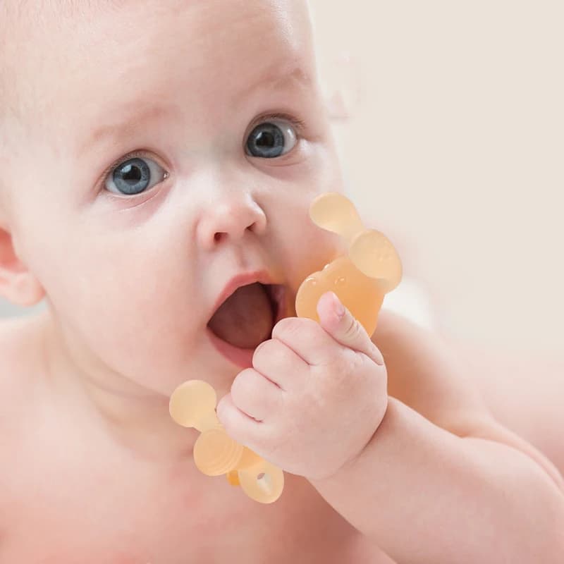 Giocattoli per massaggiagengive in silicone Regali per massaggiagengive per allattamento per bambini Neonato Cartoon Coniglio Massaggiagengive Giocattoli per dentizione Giocattolo da masticare infantile