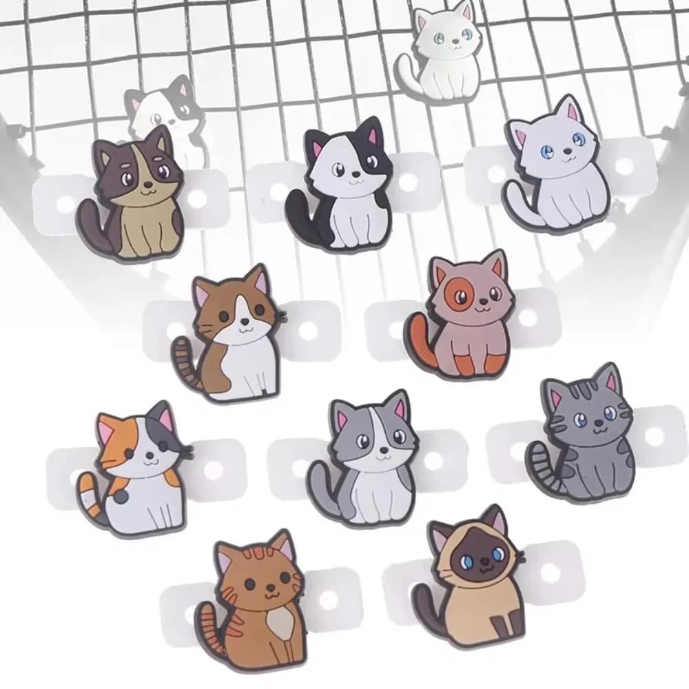 Nice cartoon cat tennis rack durable silicone damping rack tennis rack shock absorber rack sports vibration shock absorbers