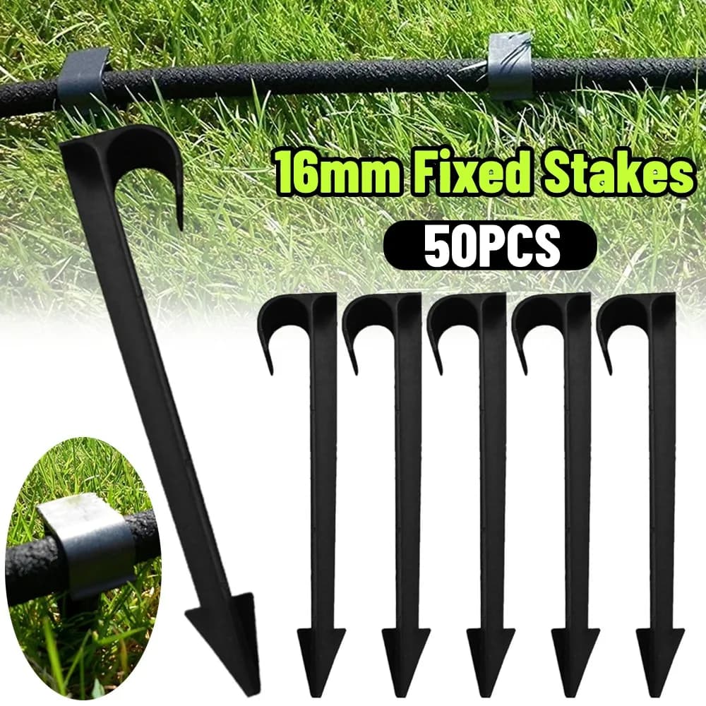 50PCS Garden irrigation pipe anchors 16mm Fixed poles for drip irrigation tube Bracket for garden irrigation hose