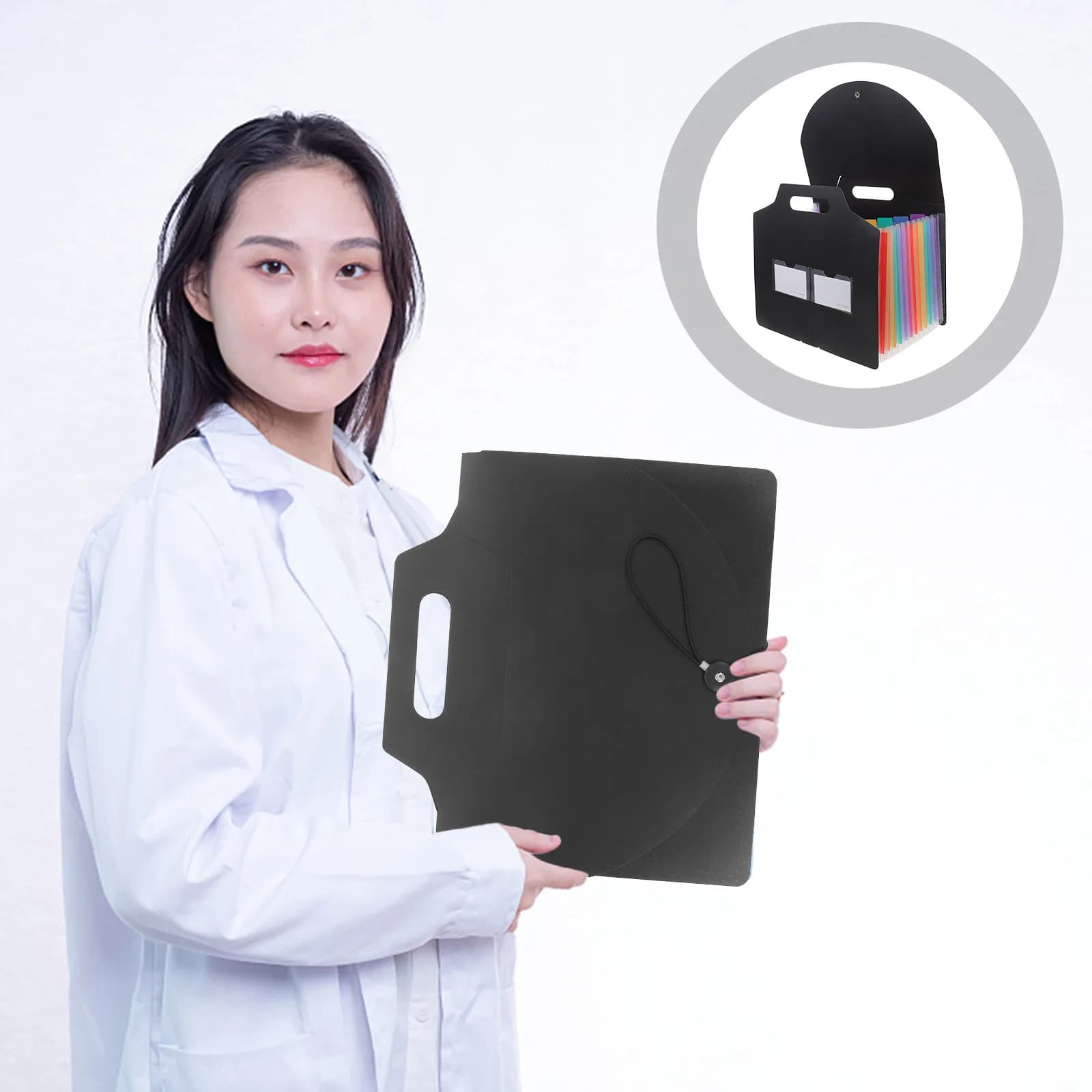 Portable Handheld Accordion File Folder Multi-Layer Document Organizer Office Tax Contract Receipt Filing Storage Bag