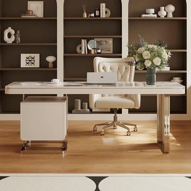 Scrivania Moderna per Ufficio e Casa, Lussuosa con Organizer, Grande Scrivania Direzionale con Sedia, Mesa De Comedor, Arredamento di Tendenza