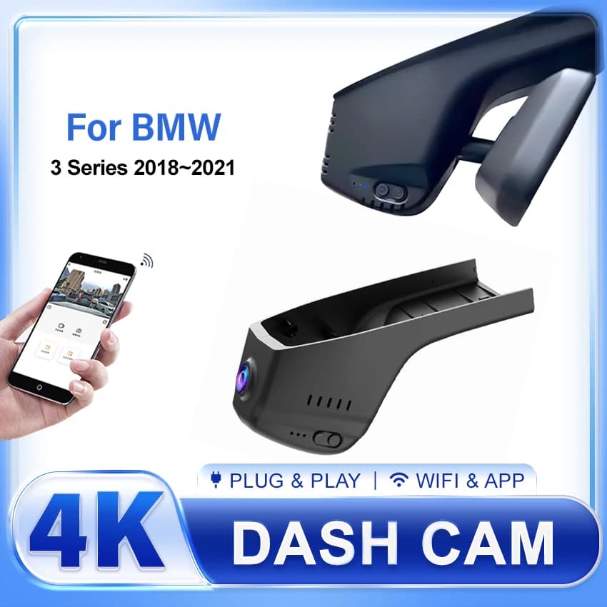 2160P Plug And Play Per BMW Serie 3 2018 2019 2020 2021 Auto Visione Notturna Wifi DVR Videoregistratore Dash Camera HD UHD 4K DashCam