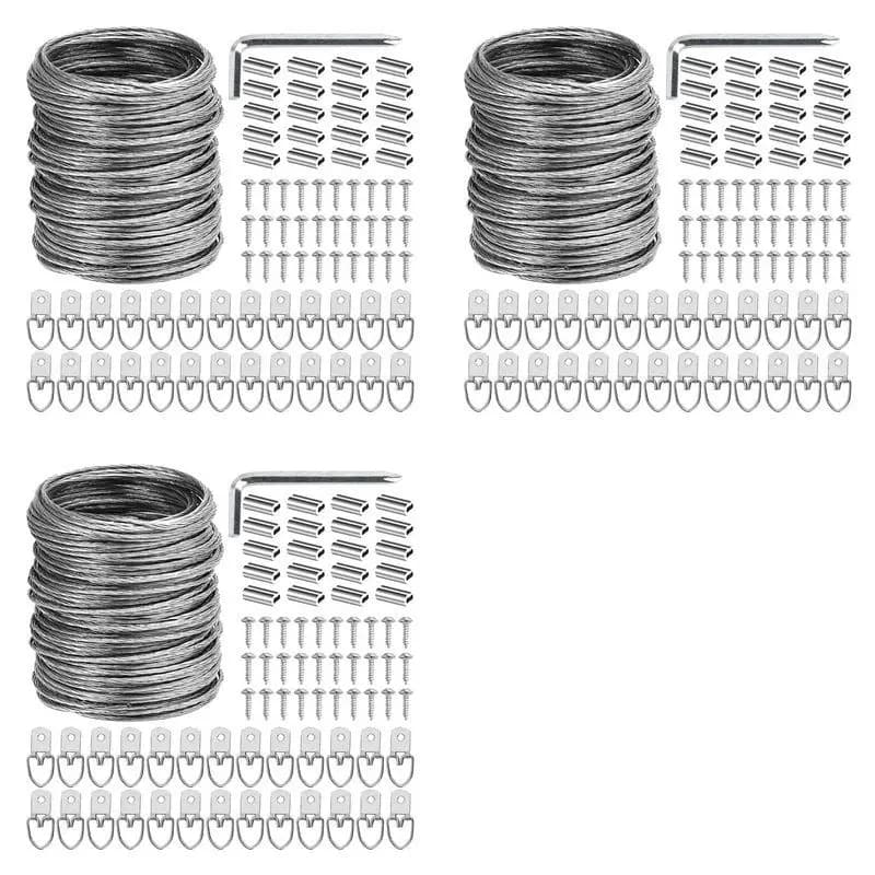 A84X-300 Kit of wires for hanging pictures, 100-foot kit of durable wire for hanging pictures, photos, frames, mirrors and artworks