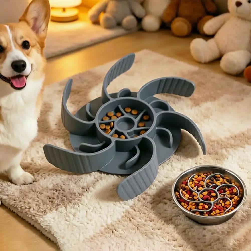 Food Grade Silicone Slow Feeder Insert For Dog Bowl Anti-Choking Slow Eating Mat With Suction Cups Pet Food Divider