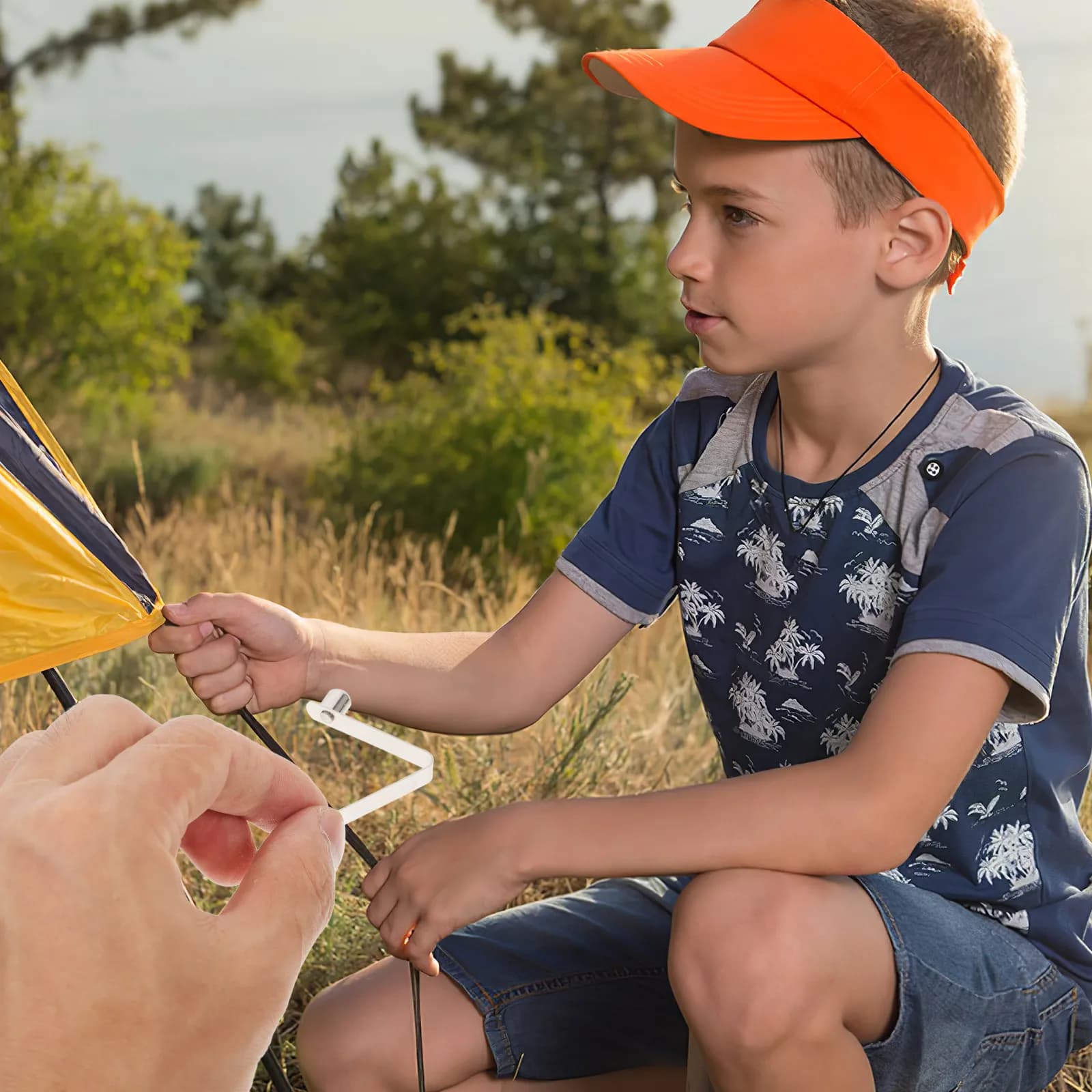6 Pezzi Fibbia a V per Tubo Telescopico, Clip per Palo Tenda, Moschettone a Molla per Pagaia Kayak, Accessorio per Campeggio Outdoor