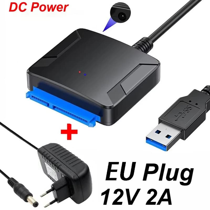 Cavo SATA a USB 3.0 fino a 6 Gbps per HDD/SSD esterni da 2,5/3,5 pollici, adattatore SATA, cavo da USB 3.0 a SATA III