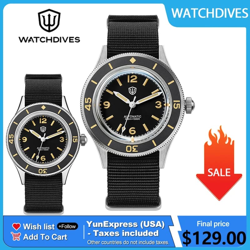 Watchdives WD50F 40mm Men Dive Watch Peacock SL3001 Automatic Movement Sapphire Crystal BGW9 Luminous 300m Waterproof Watches