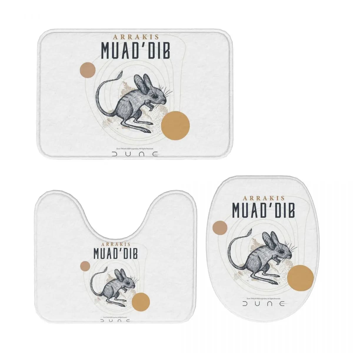 Dune 2020 Muad'Dib 3 pezzi tappetino da bagno set da bagno copriwater decorazioni per la casa tappeto antiscivolo tappeto da pavimento