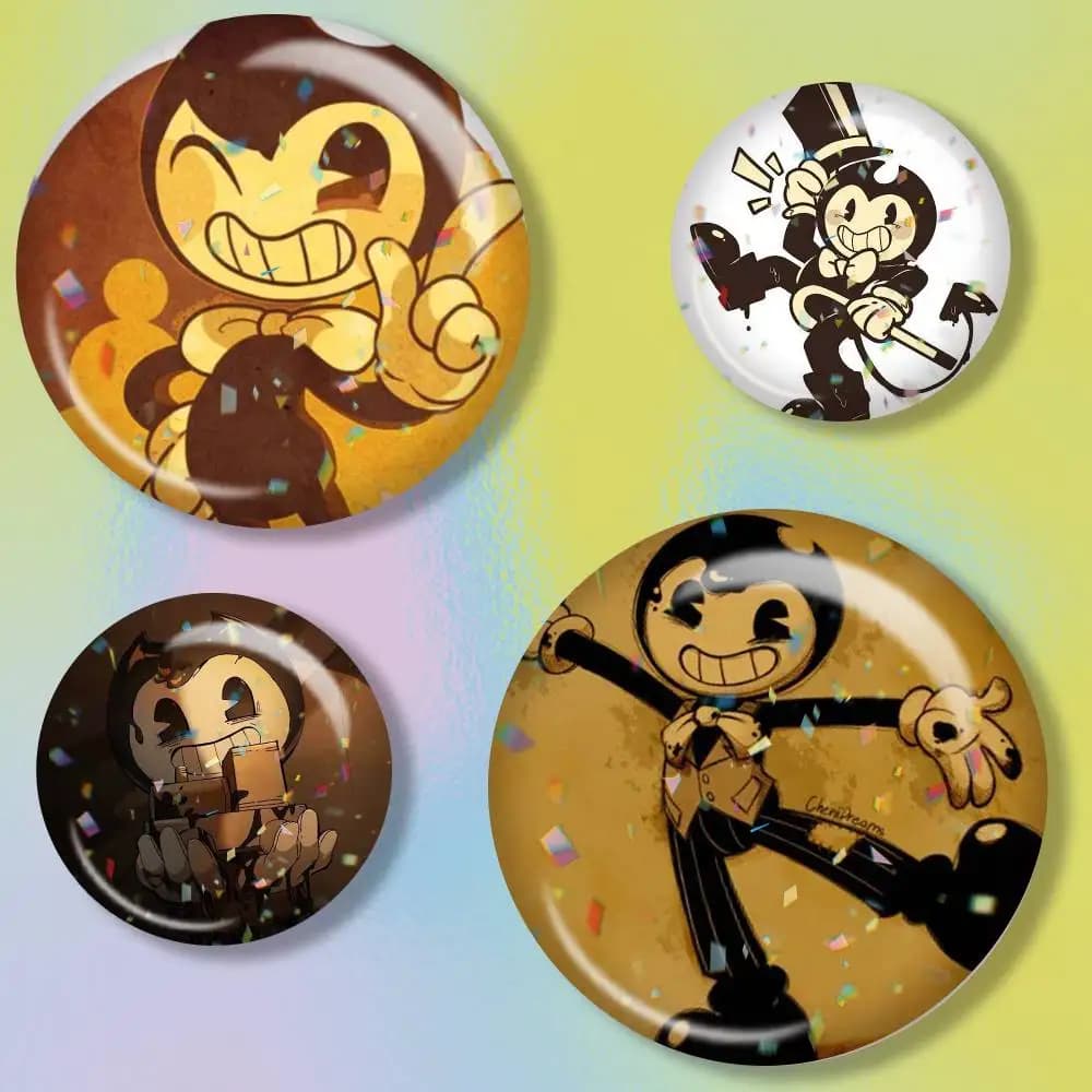 B-Bendy And The Ink Machines Game Brooch Metal Decorative Brooch Pins for Backpack Clothes Jacket Accessories,Souvenir.