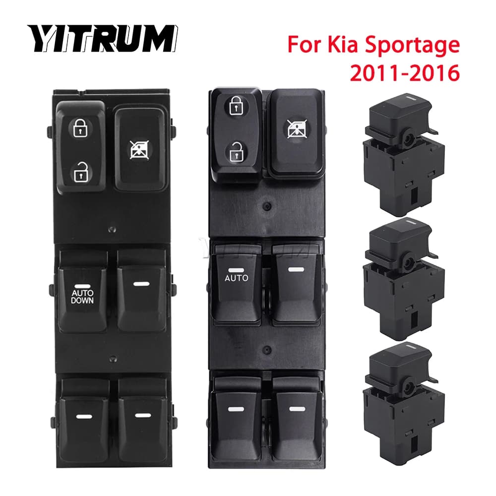 YITRUM 93575-1H000 93570-3W450 93570-3W000 Master Finestra Anteriore Sinistra Interruttore Pulsante Posteriore Per Kia Sportage 2011 2012 2013 2014 2015