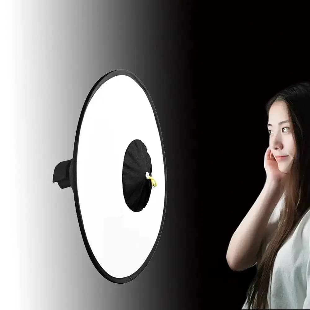 Collapsible Softbox Diffuser Round Cone With Storage Bag Camera Diffuser Reflector Folding 42cm Diameter Flash Diffuser