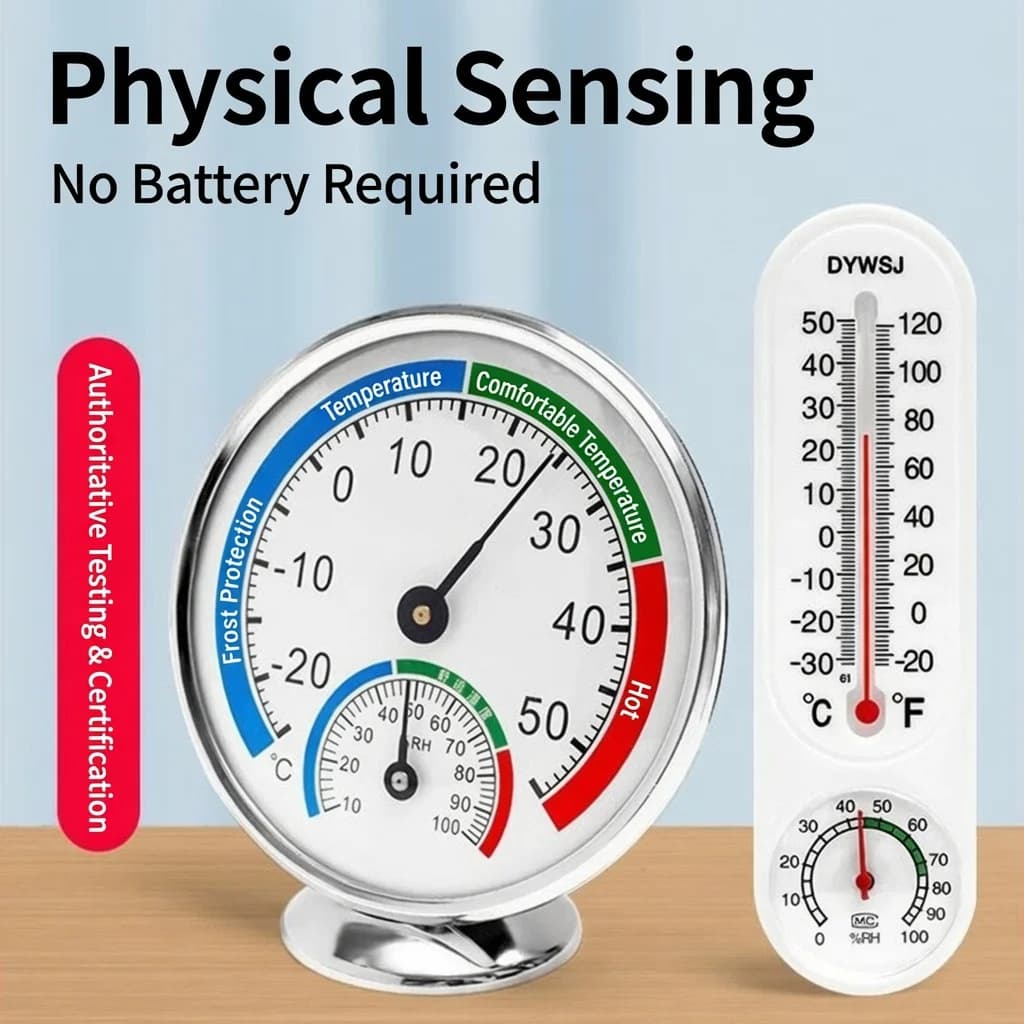 Digital Indoor Thermometer Hygrometer with Large LCD Display, Accurate Temp Humidity Monitor for Home Office Baby Room