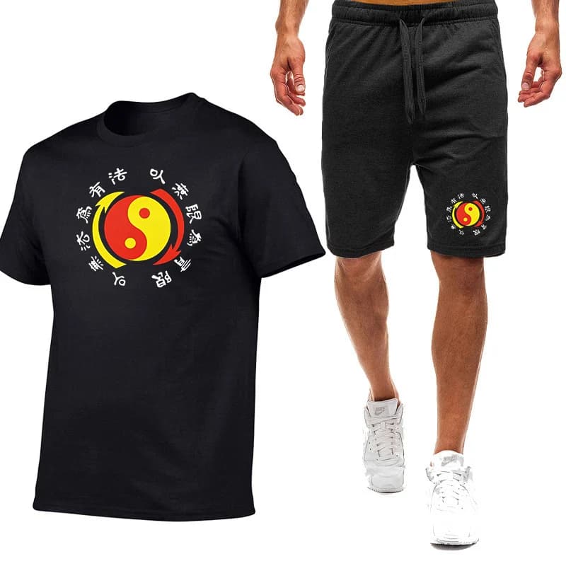Jeet Kune Do Martial Artist Wing Chun Men's short-sleeved sportswear for running, breathable and comfortable T shirt