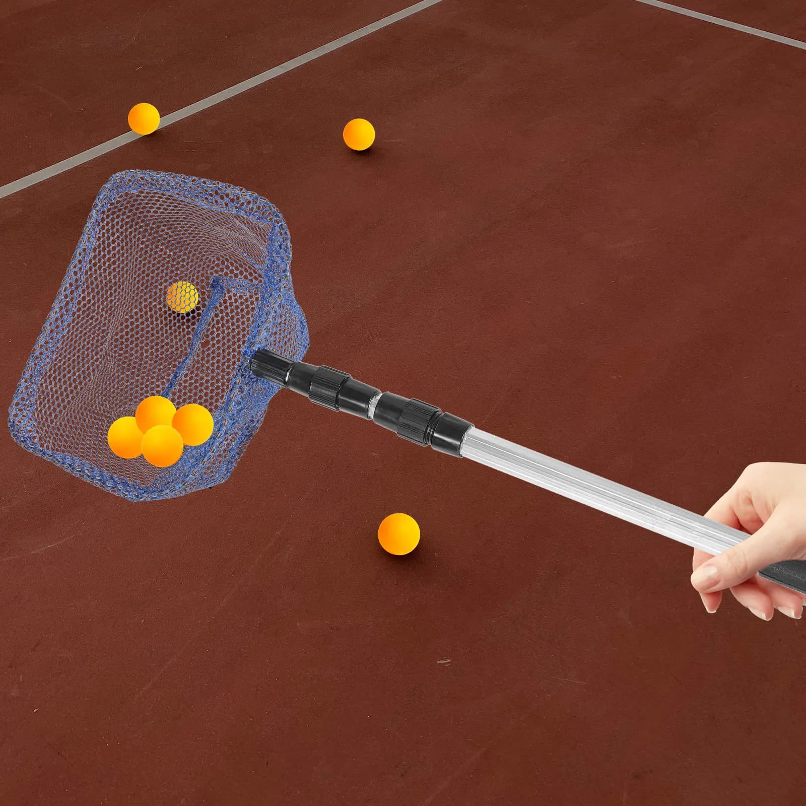 Raccogli Palline Telescopico Regolabile per Tennis e Ping Pong, in Acciaio Inossidabile ad Alta Resistenza e Materiale ABS