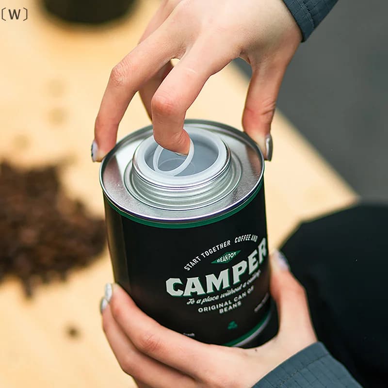 maveraW✪asSealed Bean Coffee Storage Can Scatola di latta da campeggio all'aperto 150g/200g Barattolo di stoccaggio per imballaggio Barattolo di latta per la respirazione fresca