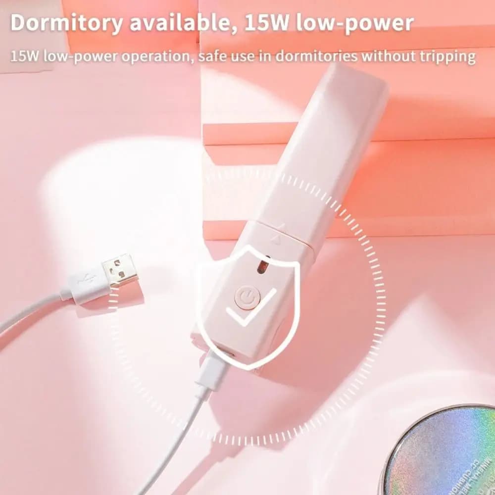 Mini Double Appliance Hair Plate, USB, Ideal for Dormitory, Low Consumption, for Hair Straightening