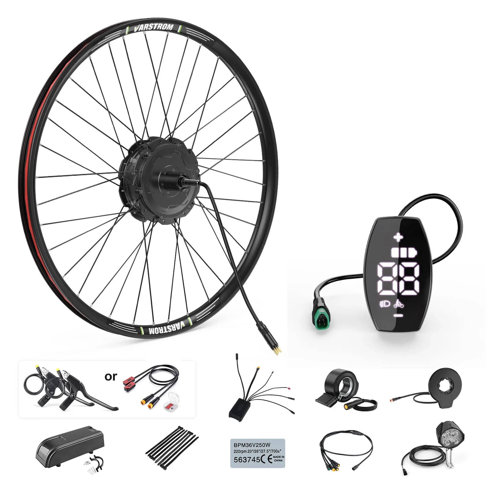 Varstrom 125XVH Hub Rear Motor 48V 500W 750W High Torque 80Nm Up To 60KM/H Electric Bike Kits Conversion 20" 26" 27.5" 29" Wheel