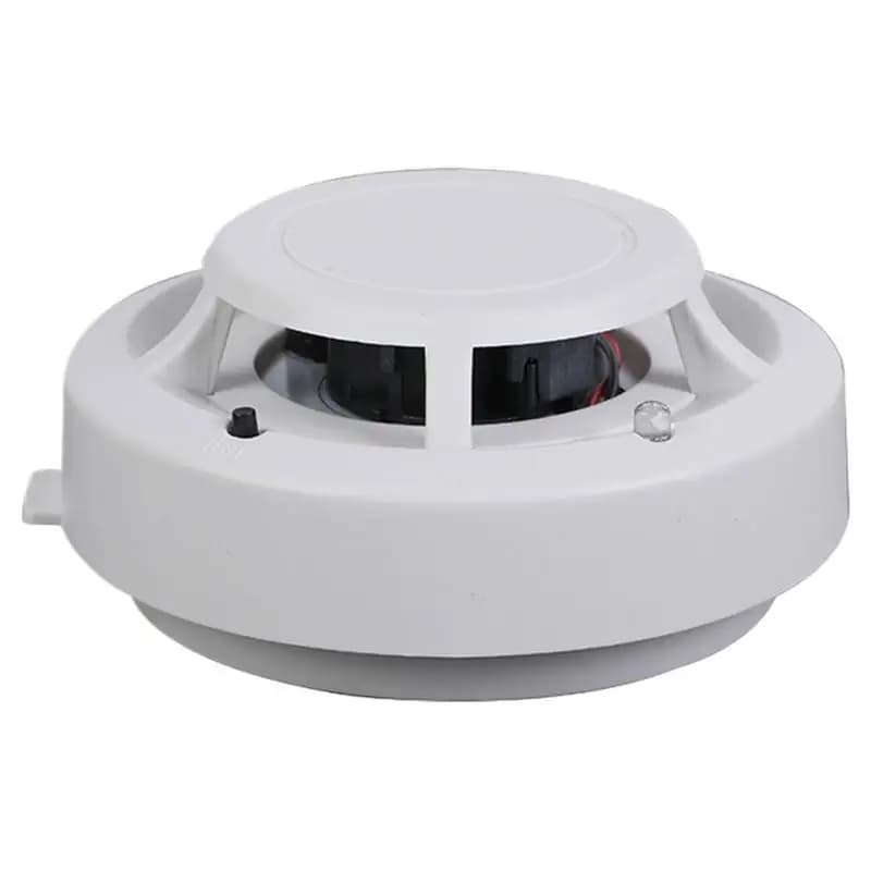 Rilevatore antincendio Piccolo allarme antincendio domestico Rilevatore antincendio fotoelettrico a batteria con pulsante di prova per la camera da letto dell'hotel