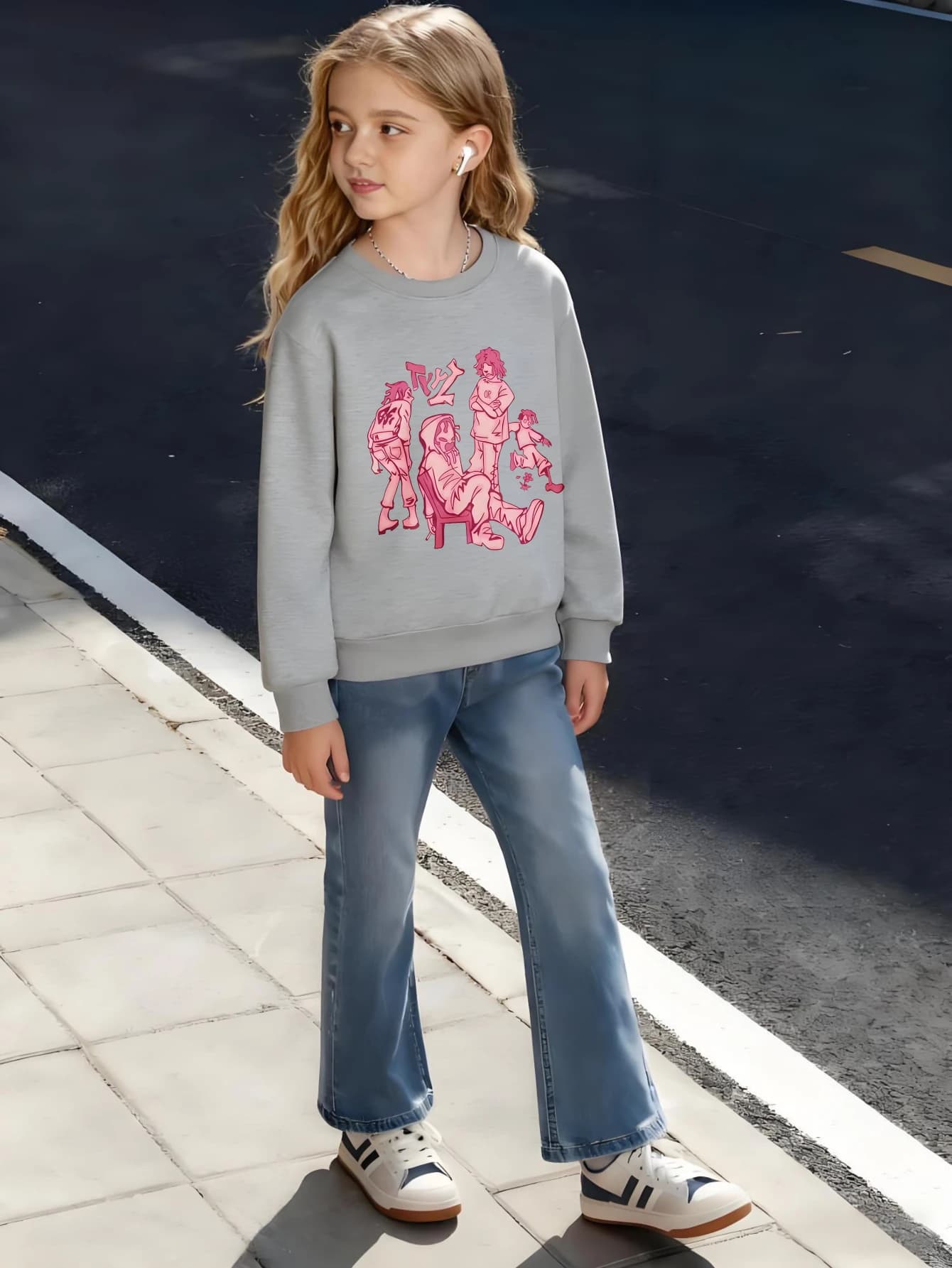 ​ Felpa in cotone per bambini Personaggio dei cartoni animati Gruppo Stile Liverpool per ragazzi Ragazze Anime Retro Streetwear ​