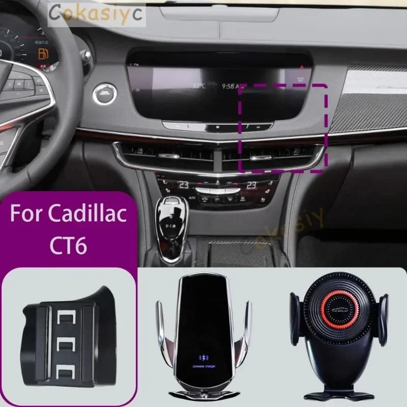 For Cadillac CT6 2016 2017 2018 2019 2020 2021 2022 2023Car Phone Mount Wireless Charger Special Mobile Phone Holder Fixed Stand