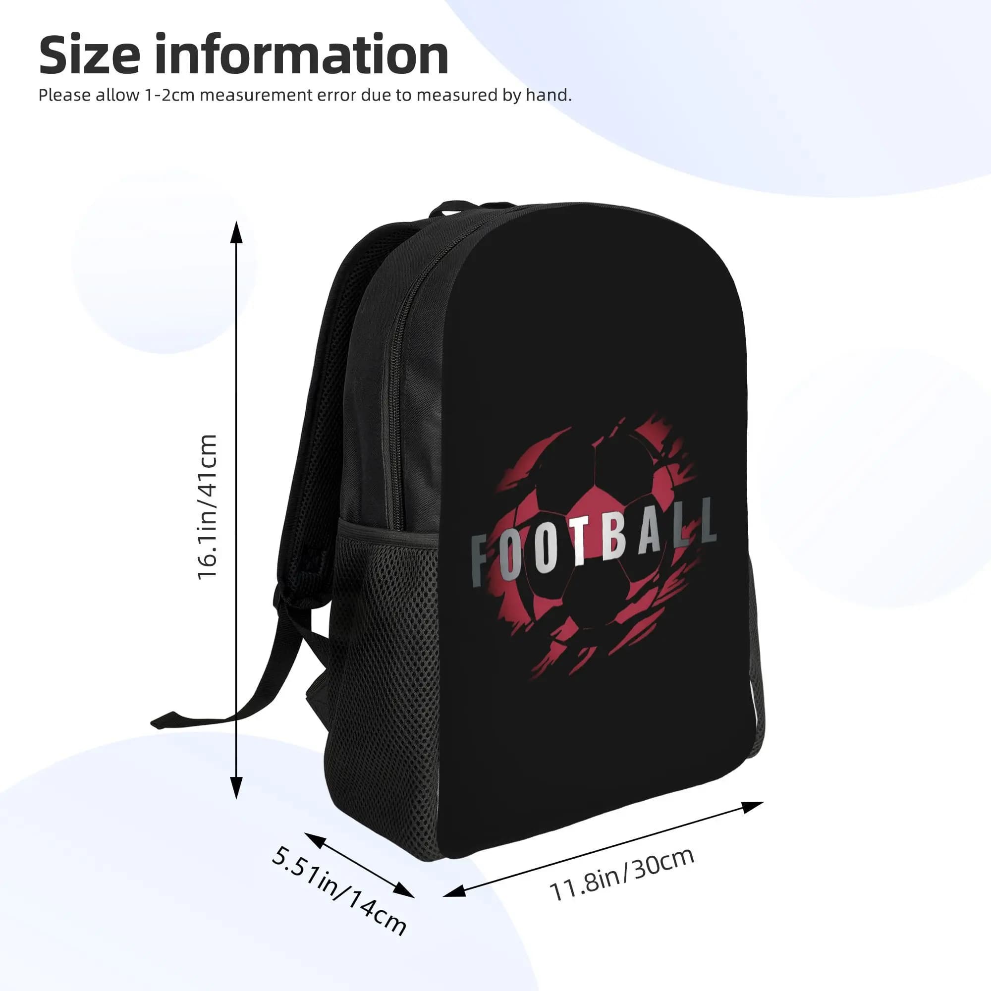 1Pc Soccer Theme 15 Printed Style Large Capacity Everyday Commute Backpack Utility Bag Schoolbag Fashion Backpack
