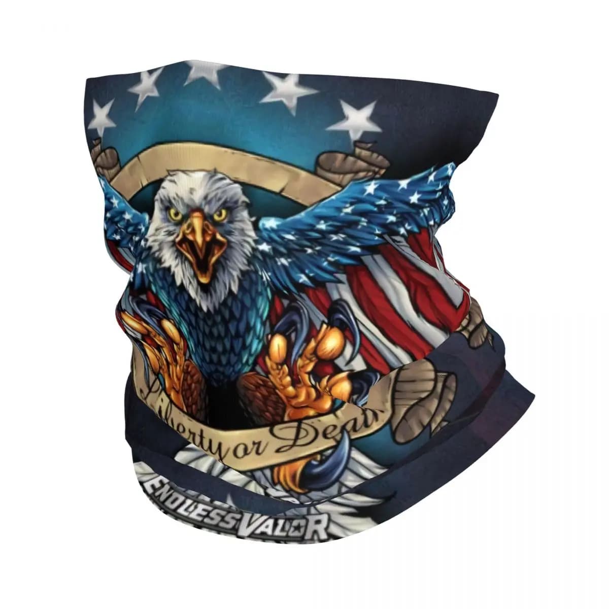Custom US Flag Wings Eagle Winter Headband Neck Warmer Men Women Hiking Cycling Tube Scarf American Flag Face Bandana Gaiter