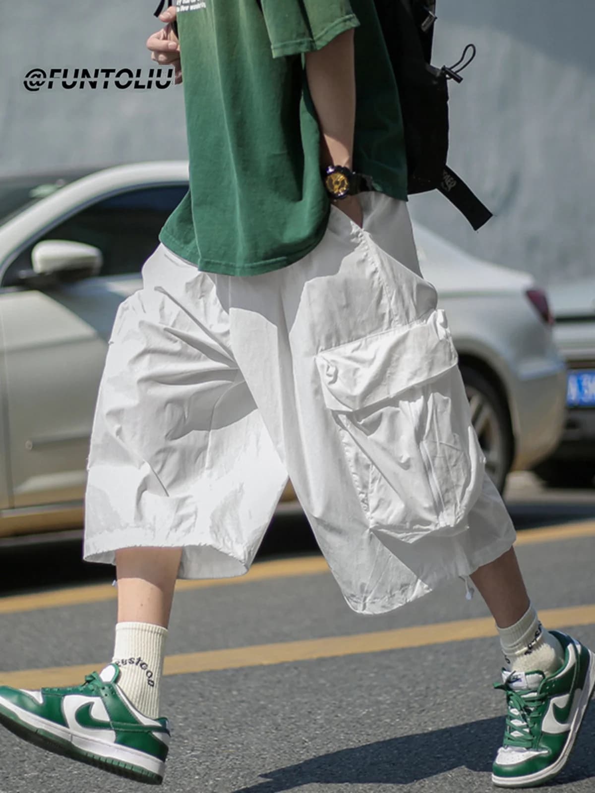 Pantaloncini Sportivi Larghi da Uomo Stile Hip-Hop Americano, Casual Estivi a Gamba Larga, Stile Giapponese, Taglie Grandi, Gamba Dritta, da Lavoro