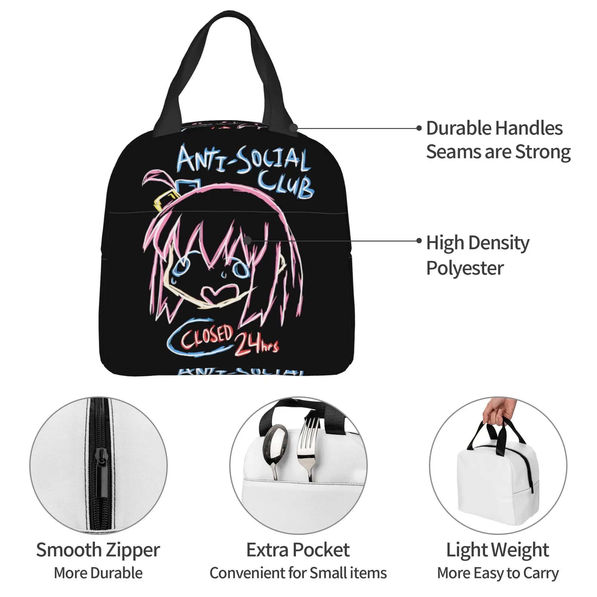 Custom B-Bocchis the R-Rocks Lunch Bag Men Women Club Music Anime Kessoku Band Thermal Cooler Insulated Lunch Boxes for School