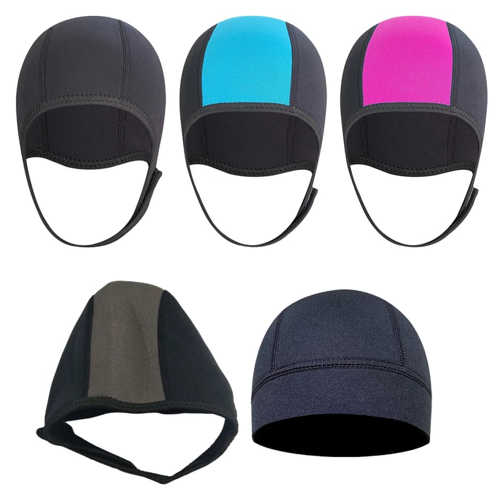 Neoprene flexible swim cap in solid rubber for adults swimwear equipment for men woman diving hat thickened by 2.5mm