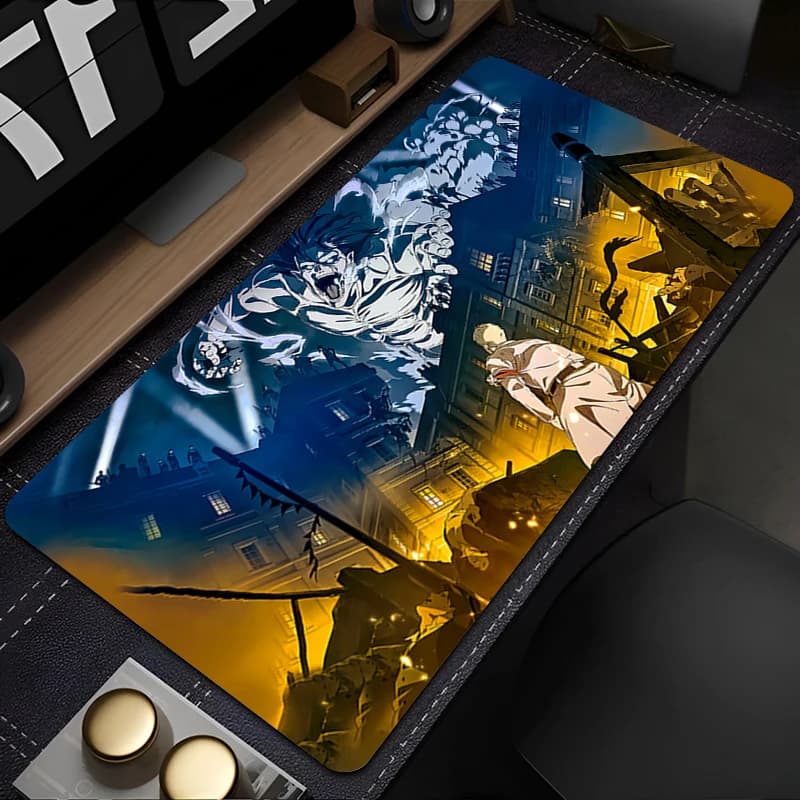 PC Accessories Mouse Mat Anti-slip Play Mat Mouse Mat Attack on Titan Rubber Keyboard Carpet for Laptop with Extended Mat